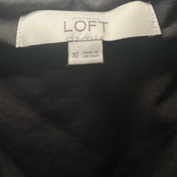 Ann Taylor LOFT Geometric Ruched Sleeveless Dress- Grey/ White Size X-Small - Picture 6 of 7